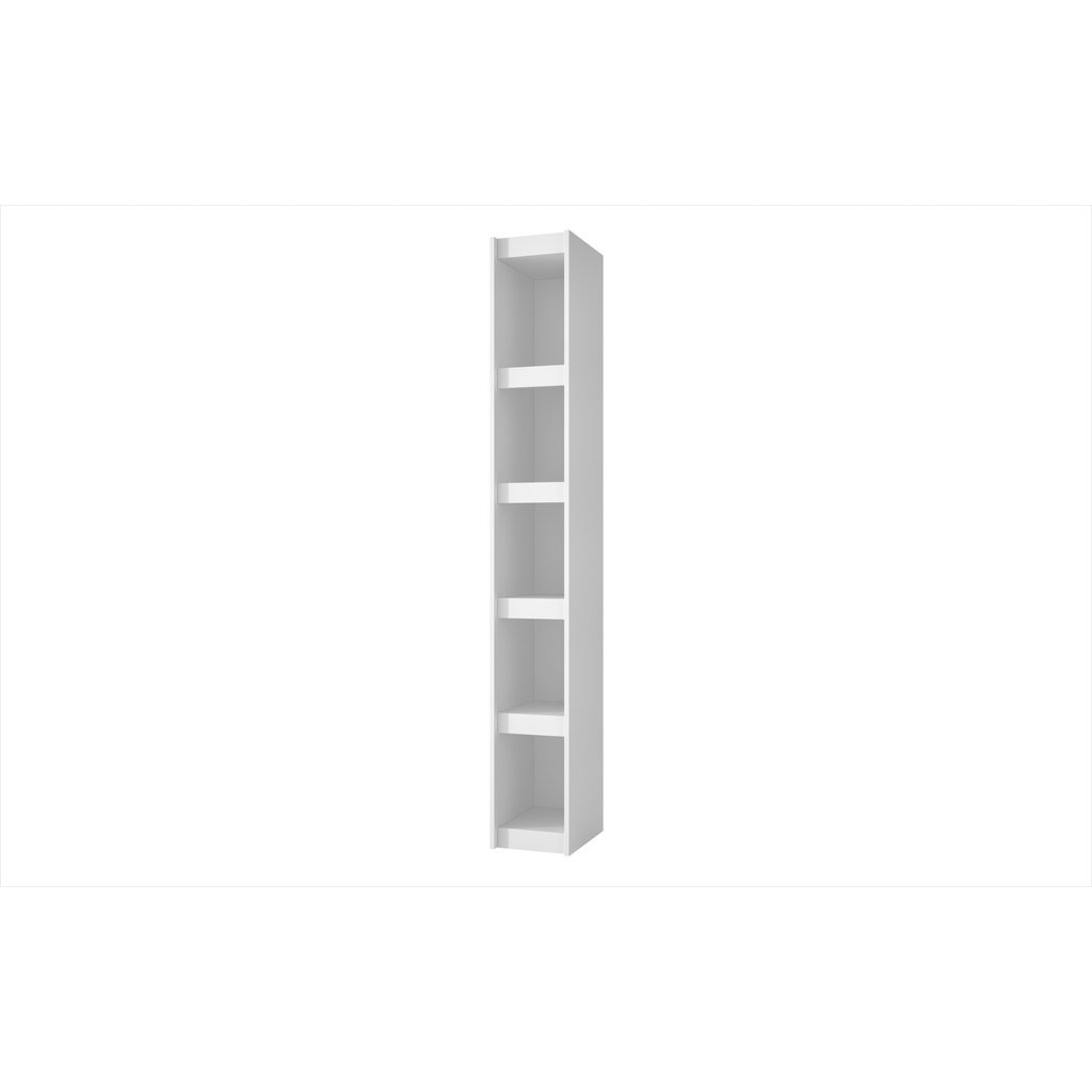 Accentuations by Manhattan Comfort Valuable Parana Bookcase 1.0 with 5-Shelves in White Manhattan Comfort-Bookcases - - 1