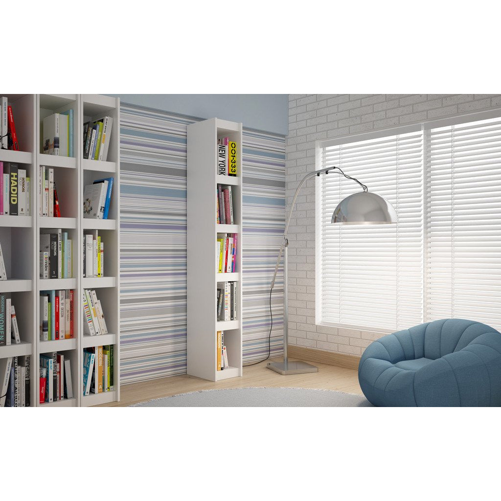 Accentuations by Manhattan Comfort Valuable Parana Bookcase 1.0 with 5-Shelves in White