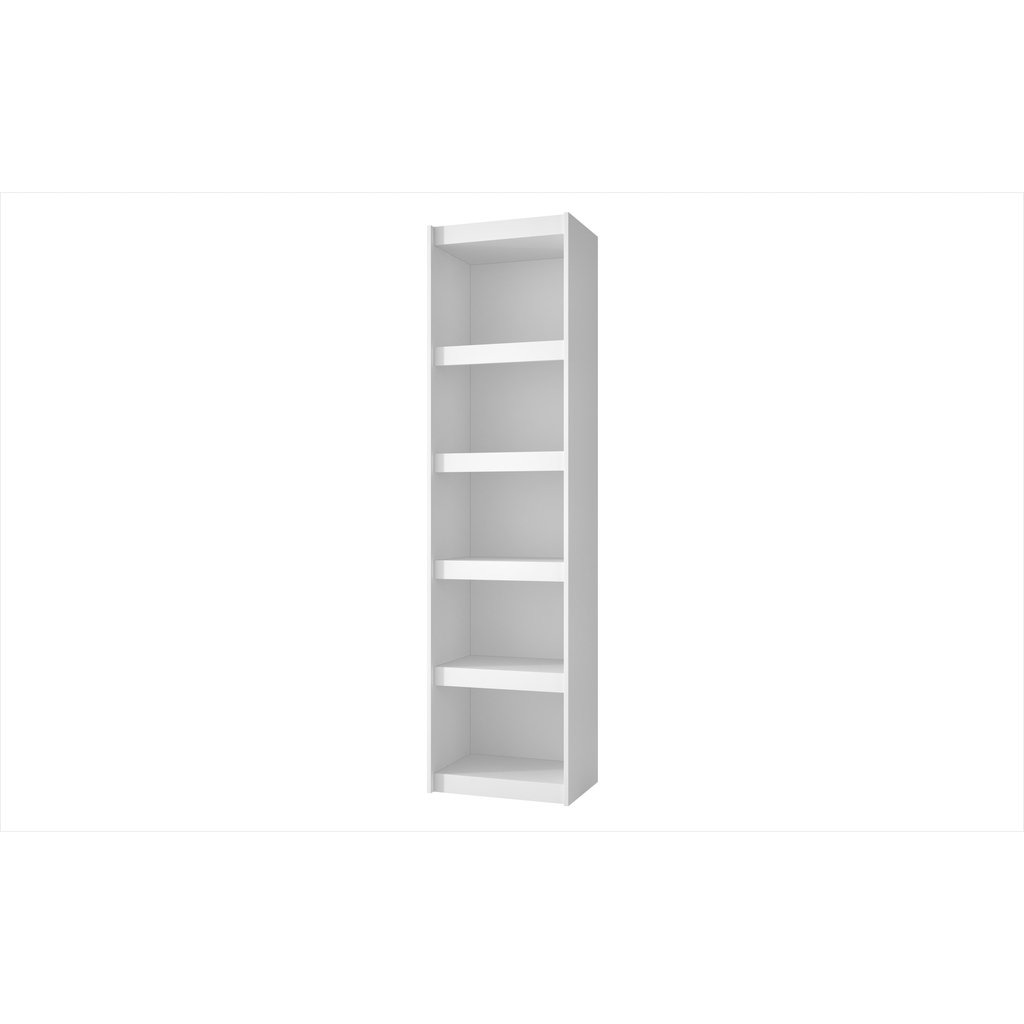 Accentuations by Manhattan Comfort Valuable Parana Bookcase 2.0 with 5-Shelves in White Manhattan Comfort-Bookcases - - 1