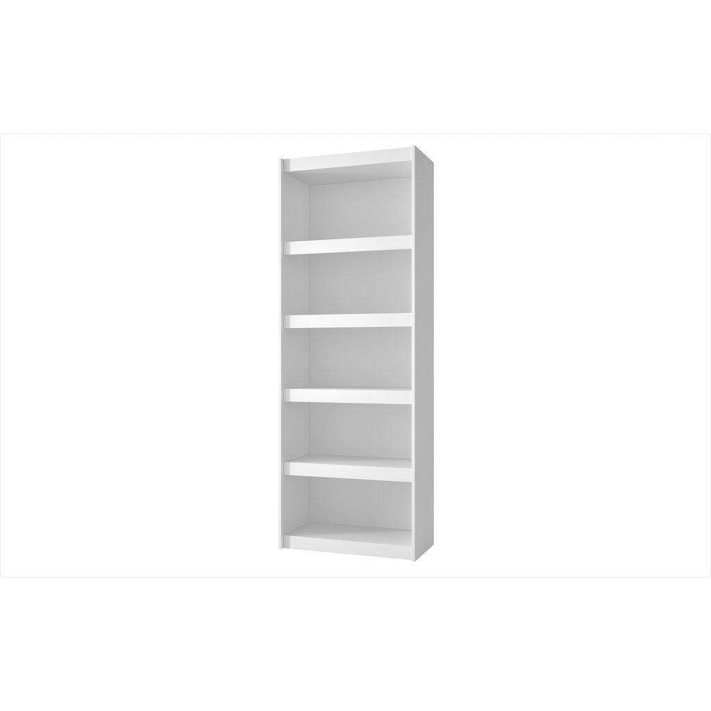 Accentuations by Manhattan Comfort Valuable Parana Bookcase 3.0 with 5-Shelves in White Manhattan Comfort-Bookcases - - 1