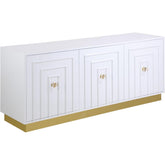 Meridian Furniture Cosmopolitan White Lacquer Sideboard/BuffetMeridian Furniture - Sideboard/Buffet - Minimal And Modern - 1