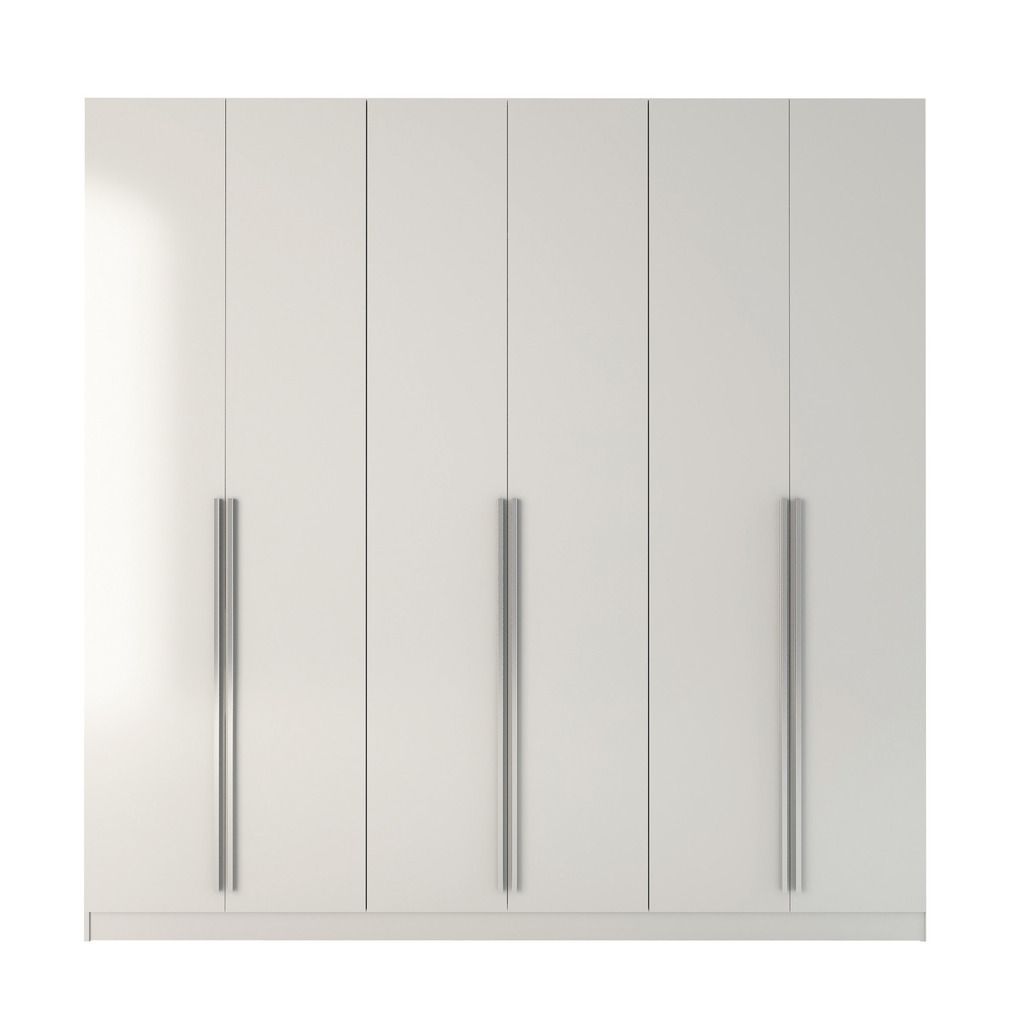 Manhattan Comfort Eldridge 4- Drawer He/She Freestanding Armoire in White GlossManhattan Comfort-Armoires and Wardrobes - - 1