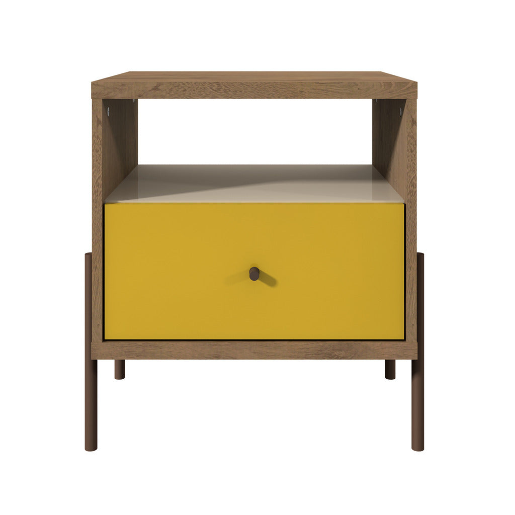 Manhattan Comfort  Joy 1-Full Extension Drawer Nightstand in Yellow Manhattan Comfort-Nightstand - - 1