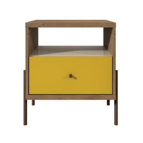 Manhattan Comfort  Joy 1-Full Extension Drawer Nightstand in Yellow Manhattan Comfort-Nightstand - - 1