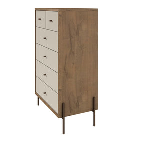 Manhattan Comfort Joy 48.43" Tall Dresser with 6 Full Extension Drawers in Off White