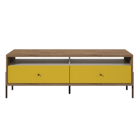 Manhattan Comfort Joy 59" TV Stand with 2 Full Extension Drawers in Yellow and Off White Manhattan Comfort-TV Stand - - 1
