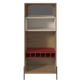 Manhattan Comfort  Joy 6-Bottle Wine Cabinet with 4 Shelves in Red and Off WhiteManhattan Comfort-Bar- - 1