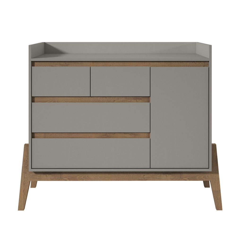 Manhattan Comfort Essence 49" Wide Dresser with 4 Full Extension Drawers and Table Top in GreyManhattan Comfort-Dresser- - 1