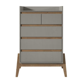 Manhattan Comfort Essence 48.23" Tall Dresser with 5 Full Extension Drawers in Grey Manhattan Comfort-Dresser- - 1