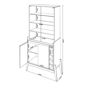 Manhattan Comfort  Essence 5-Bottle Wine Cabinet with 6 Shelves in Off White