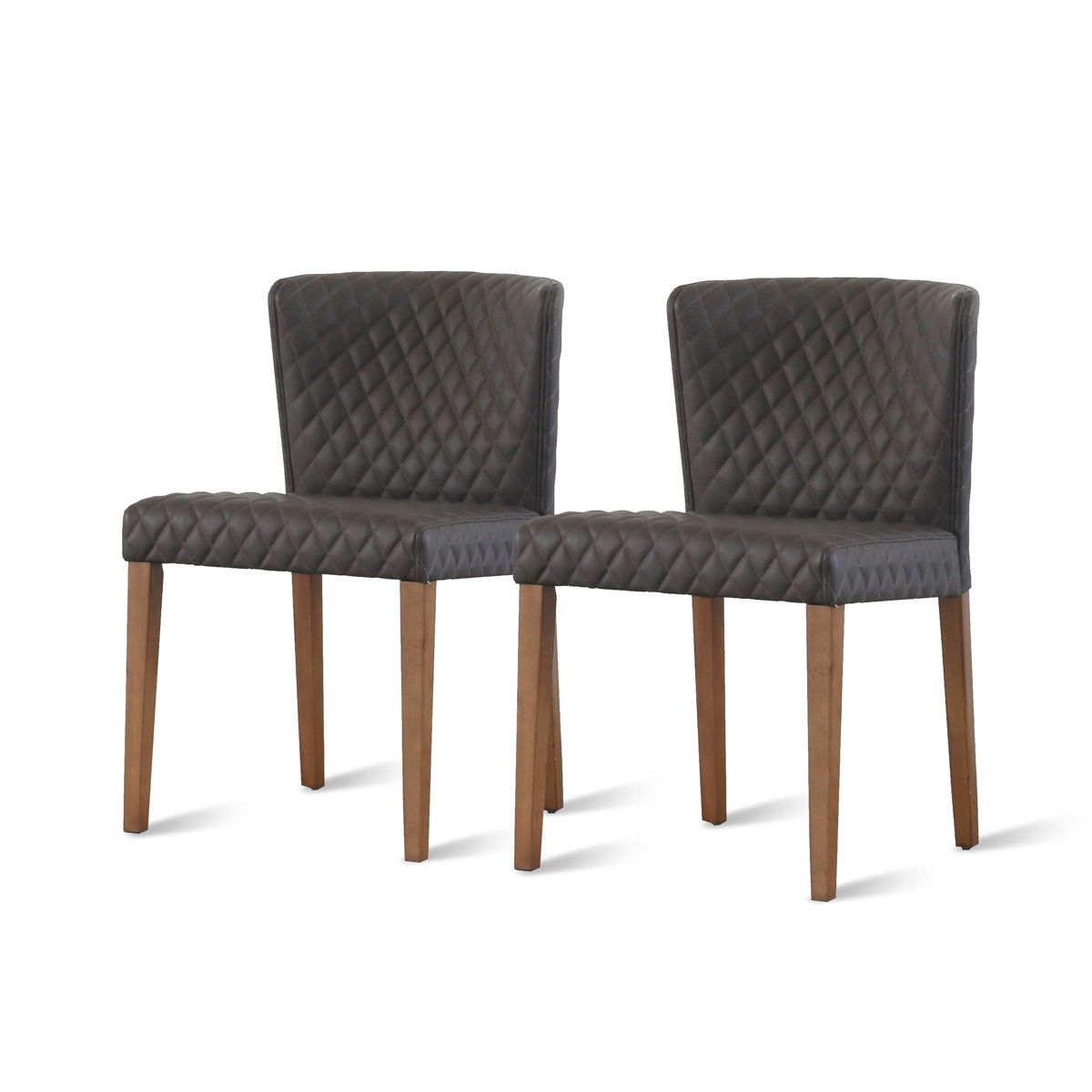 Albie Diamond Stitching PU Leather Chair - Set of 2 by New Pacific Direct - 3900047-401