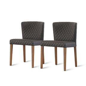 Albie Diamond Stitching PU Leather Chair - Set of 2 by New Pacific Direct - 3900047-401