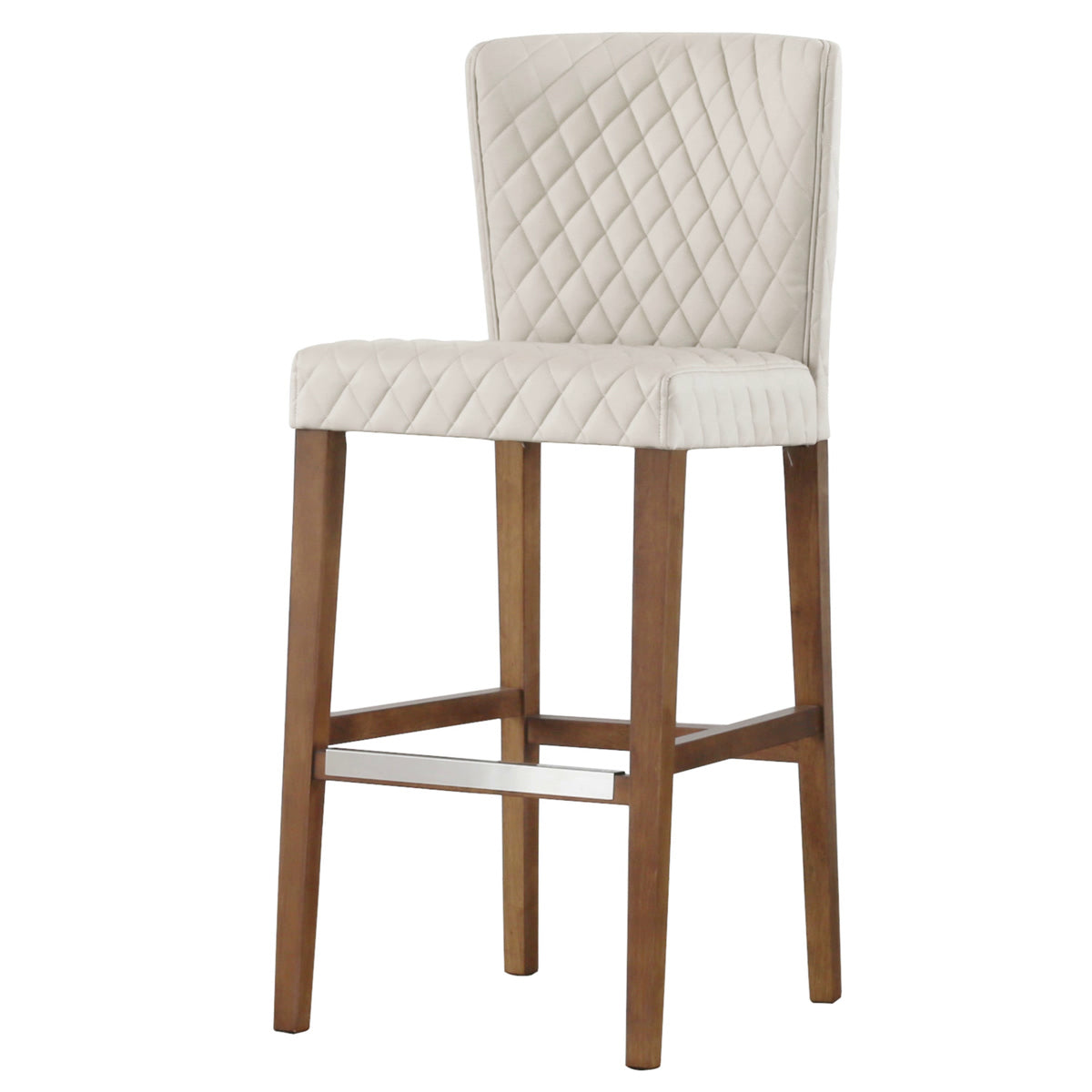 Albie Diamond Stitching PU Leather Bar Stool - Set of 2 by New Pacific Direct - 3900055-342