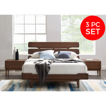 3pc Greenington Currant Modern Queen Platform Bedroom Set (Includes: 1 Queen Bed & 2 Nightstands)