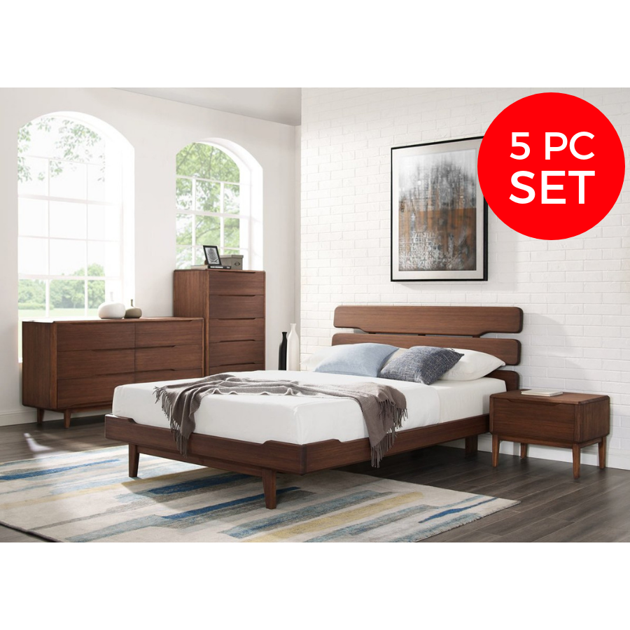 5pc Greenington Currant Modern Eastern King Platform Bedroom Set (Includes: 1 Eastern King Bed, 2 Nightstands, 2 Dressers)