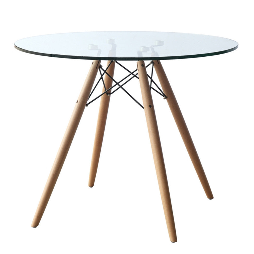 Finemod Imports Modern Woodleg 36" Dining Table FMI4010-36-clear-Minimal & Modern