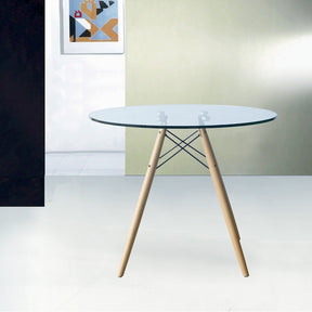 Finemod Imports Modern Woodleg 36" Dining Table FMI4010-36-clear-Minimal & Modern