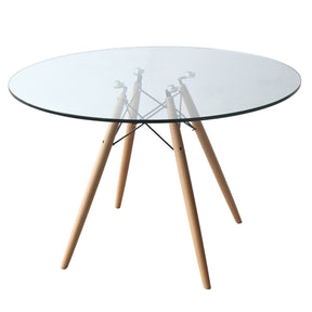 Finemod Imports Modern Woodleg 48" Dining Table FMI4010-48-clear-Minimal & Modern