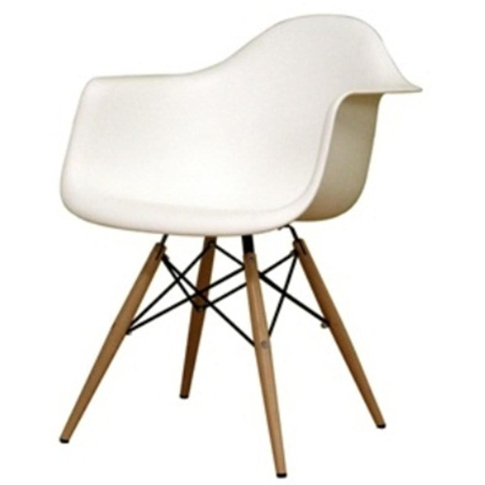 Finemod Imports Modern Woodleg Dining Arm Chair FMI4012-white-Minimal & Modern