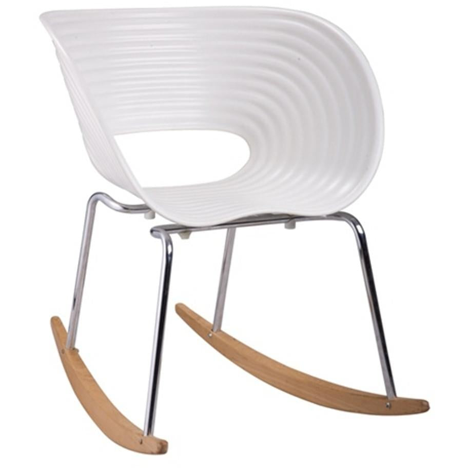 Finemod Imports Modern VAC Arm Rocker Chair FMI4013-white-Minimal & Modern