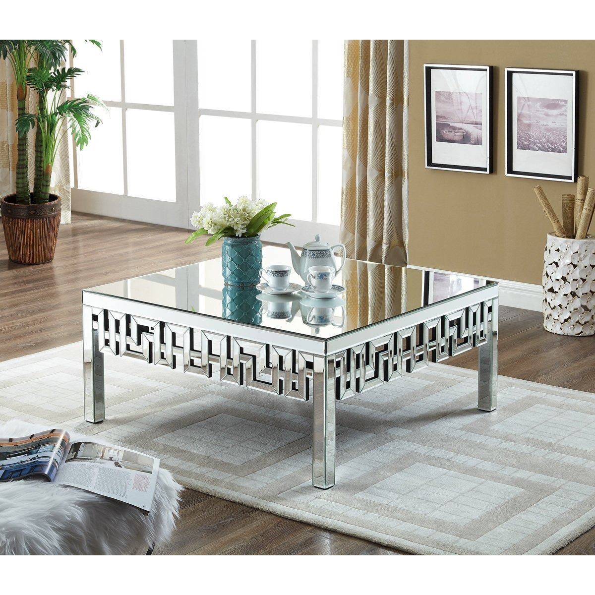 Meridian Furniture Aria Mirrored Coffee Table-Minimal & Modern