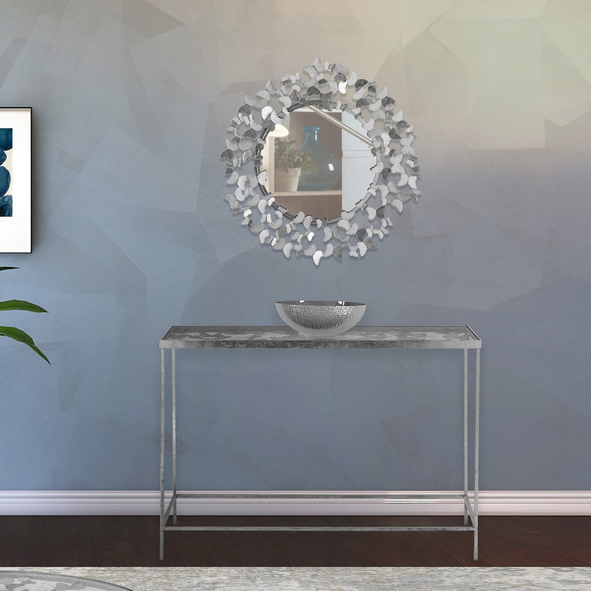 Meridian Furniture Butterfly Silver Mirror