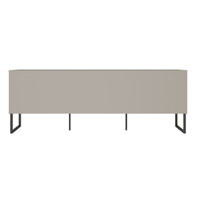 Manhattan Comfort Loft 70.47 Modern TV Stand with Media Shelves and Steel Legs in Grey and Wood