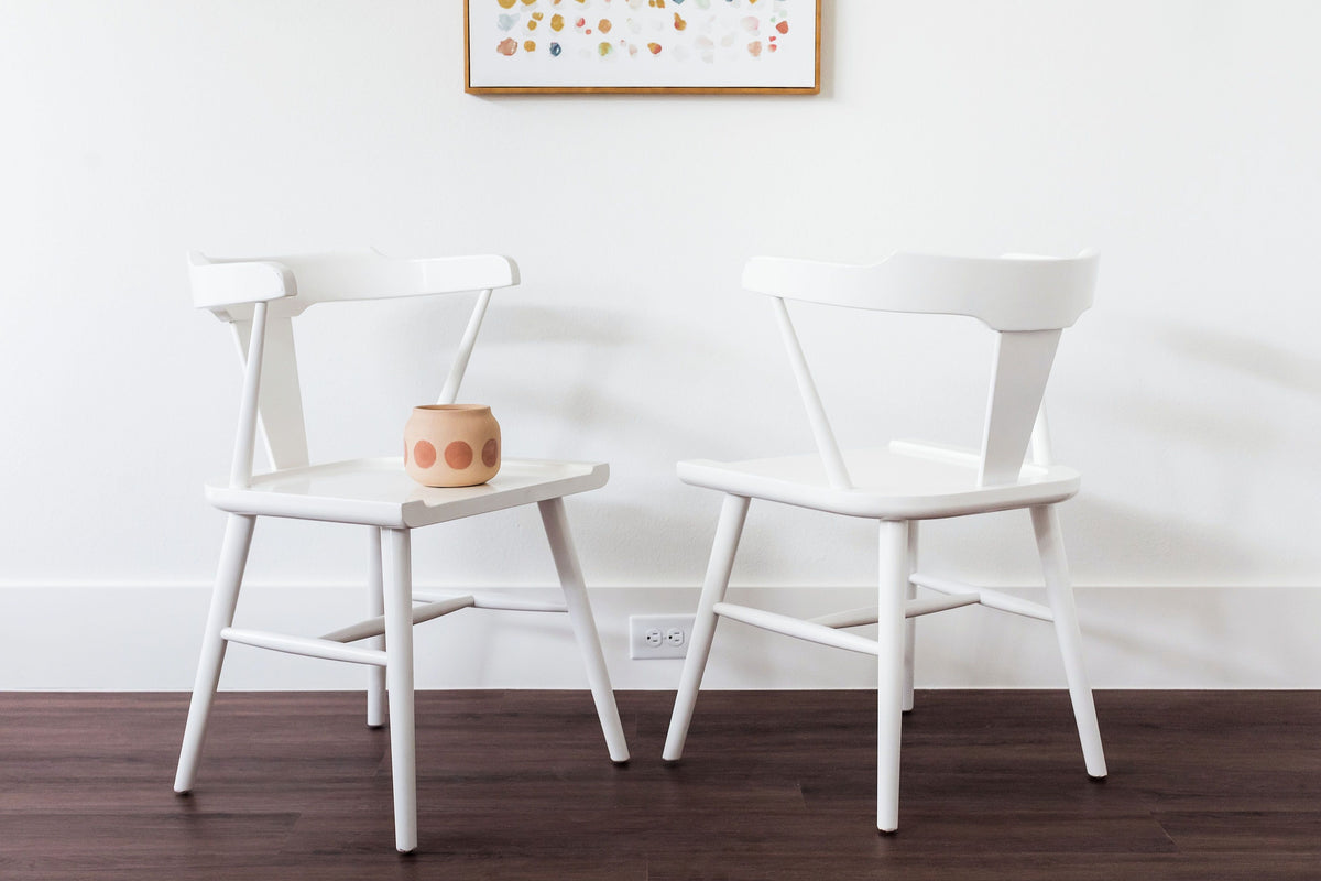 Edloe Finch Lana Dining Chair in White, Set of 2 - EF-Z2-DC015W