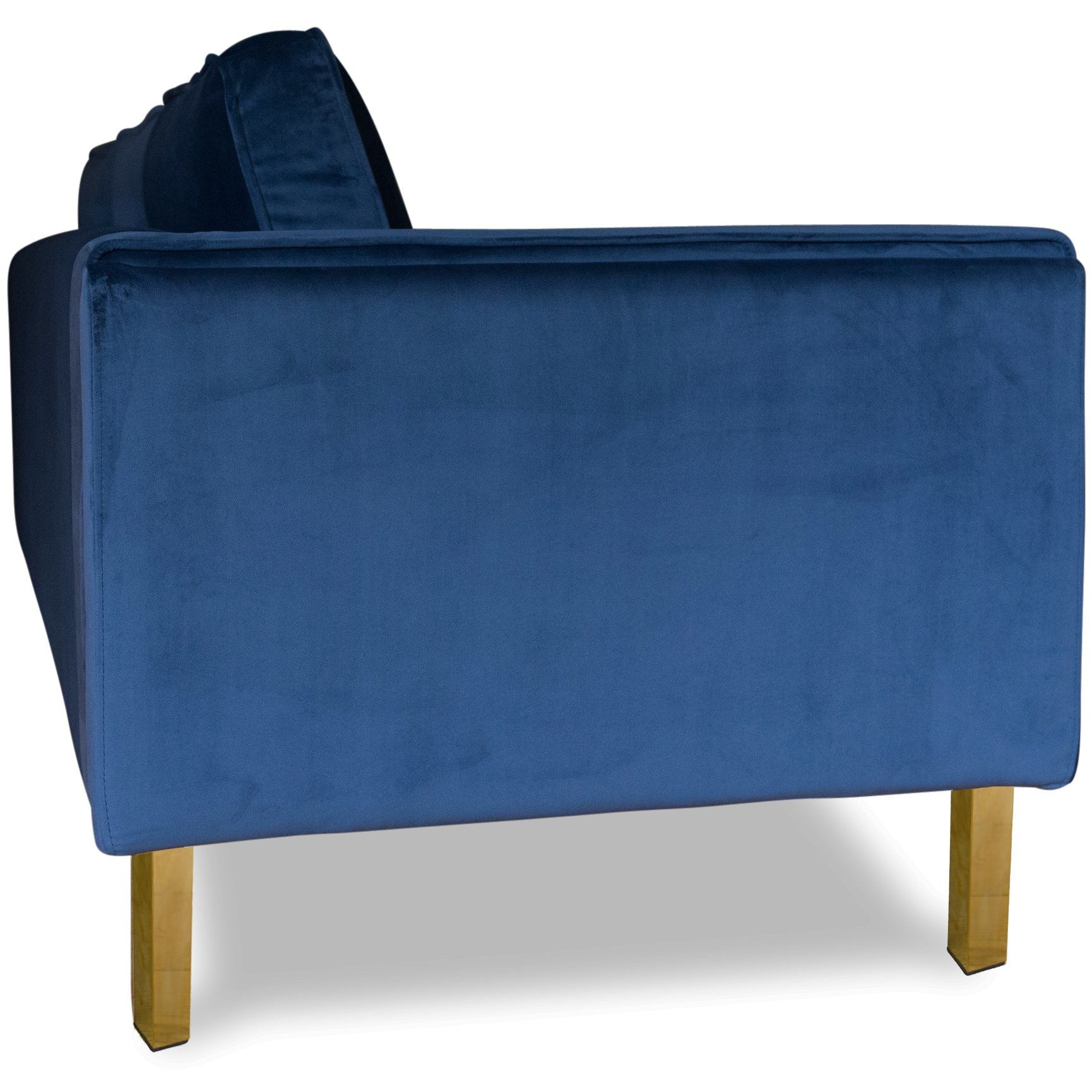 Edloe Finch Lexington Mid-Century Modern Velvet Sofa, Blue Velvet