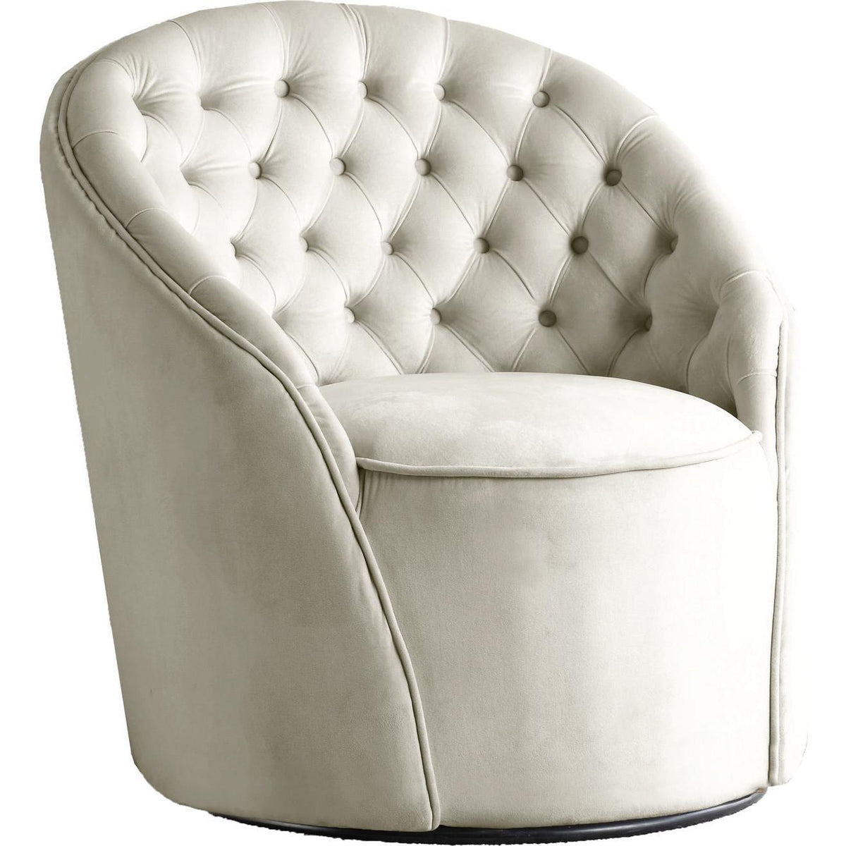 Meridian Furniture Alessio Cream Velvet Accent ChairMeridian Furniture - Accent Chair - Minimal And Modern - 1