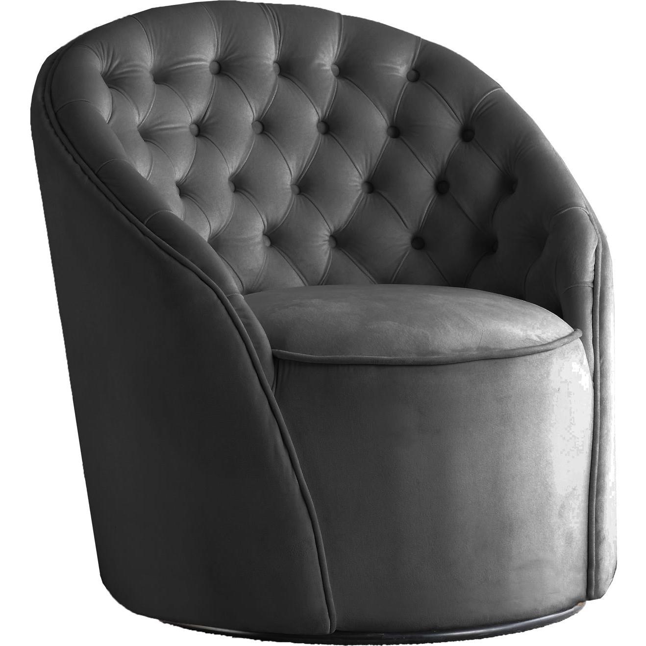 Meridian Furniture Alessio Grey Velvet Accent ChairMeridian Furniture - Accent Chair - Minimal And Modern - 1