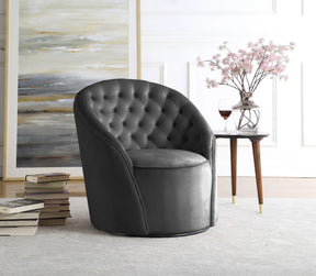 Meridian Furniture Alessio Grey Velvet Accent Chair