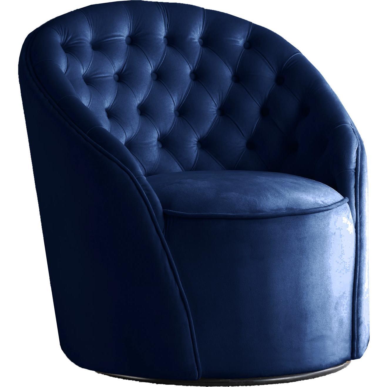 Meridian Furniture Alessio Navy Velvet Accent ChairMeridian Furniture - Accent Chair - Minimal And Modern - 1