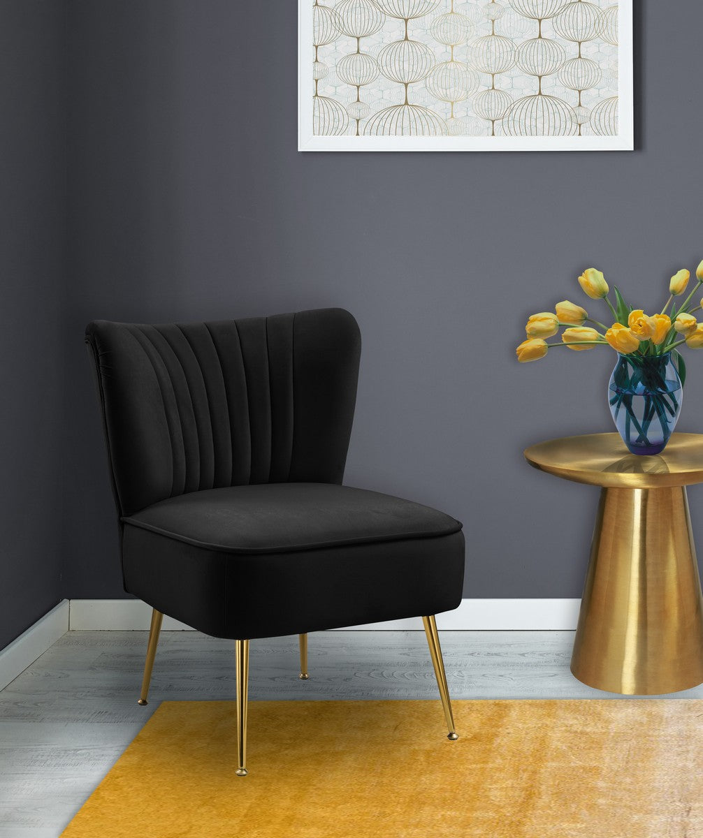 Meridian Furniture Tess Black Velvet Accent Chair