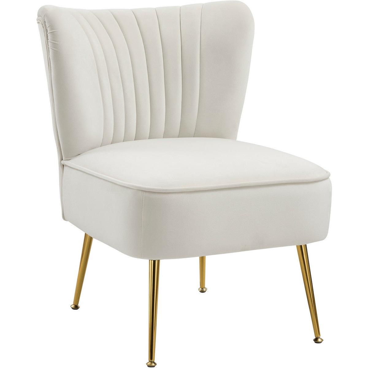 Meridian Furniture Tess Cream Velvet Accent ChairMeridian Furniture - Accent Chair - Minimal And Modern - 1