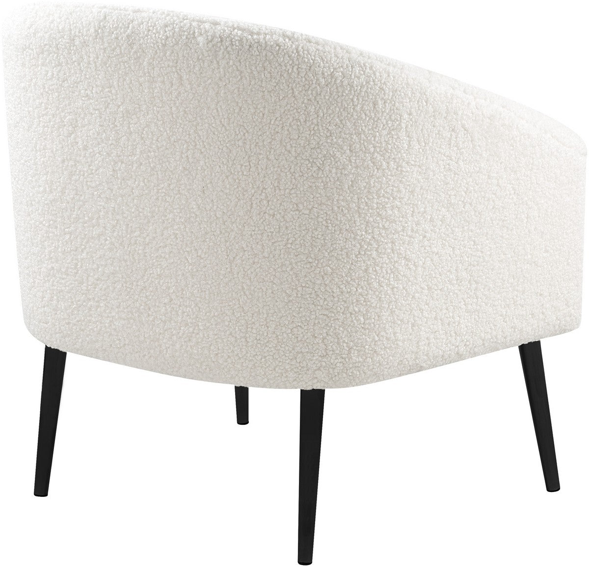 Meridian Furniture Barlow White Faux Sheepskin Fur Accent Chair