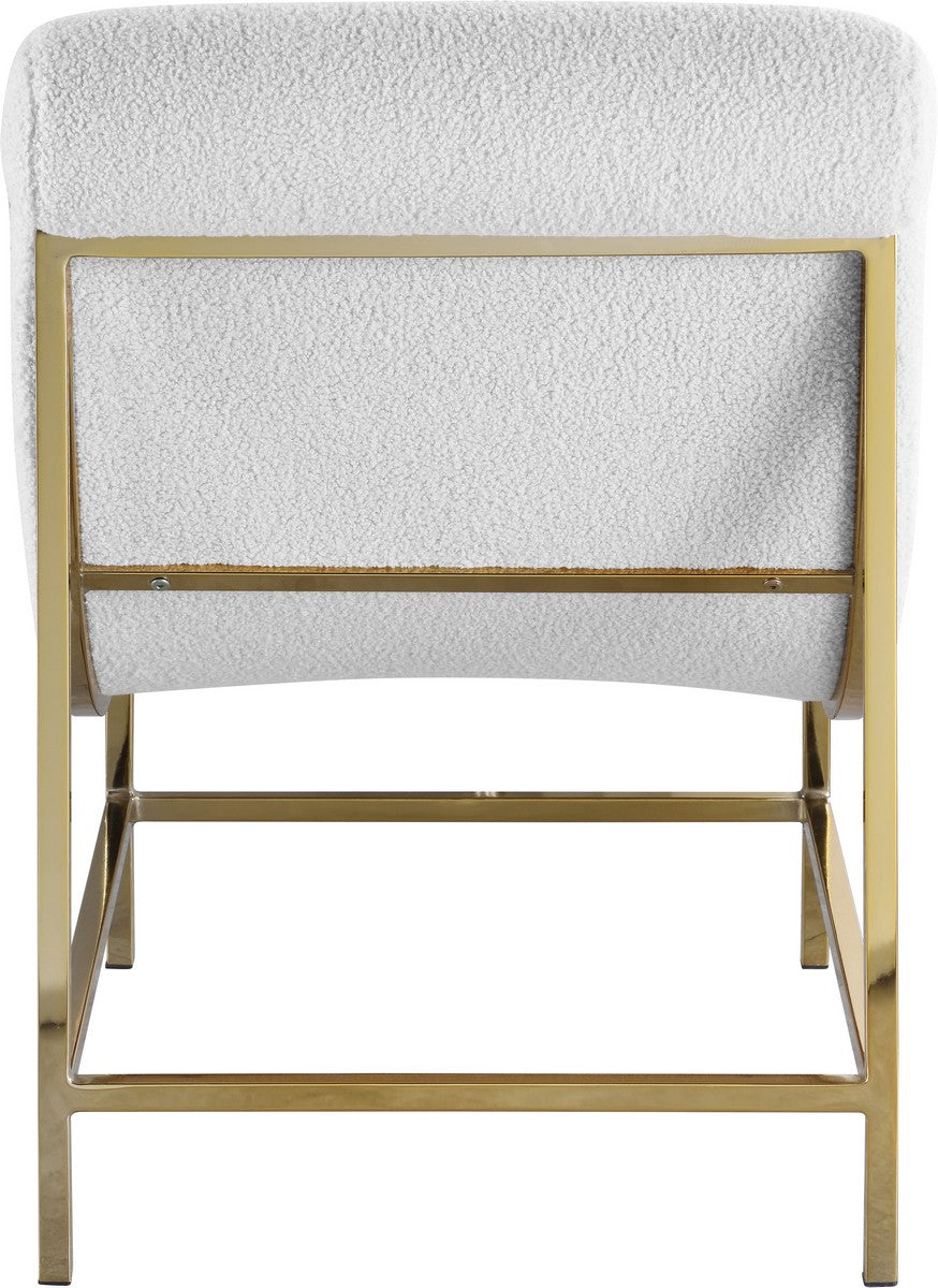 Meridian Furniture Nube White Faux Sheepskin Fur Accent Chair
