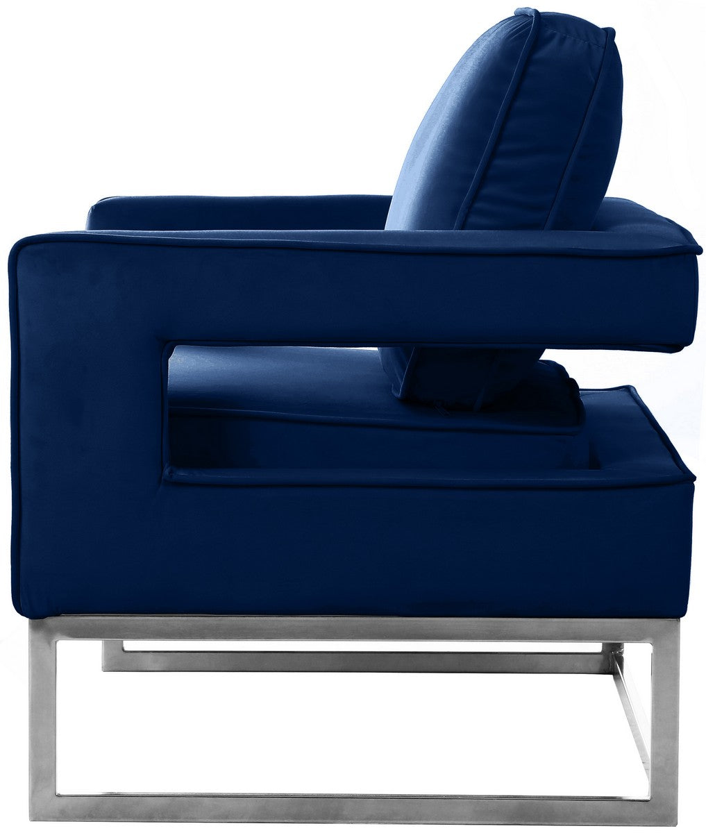 Meridian Furniture Noah Navy Velvet Accent Chair