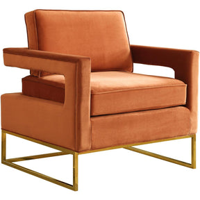 Meridian Furniture Noah Cognac Velvet Accent ChairMeridian Furniture - Accent Chair - Minimal And Modern - 1