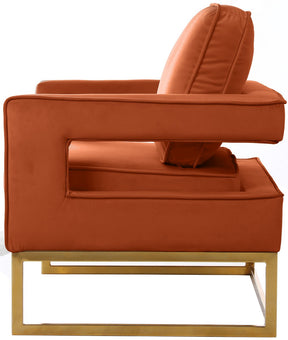 Meridian Furniture Noah Cognac Velvet Accent Chair