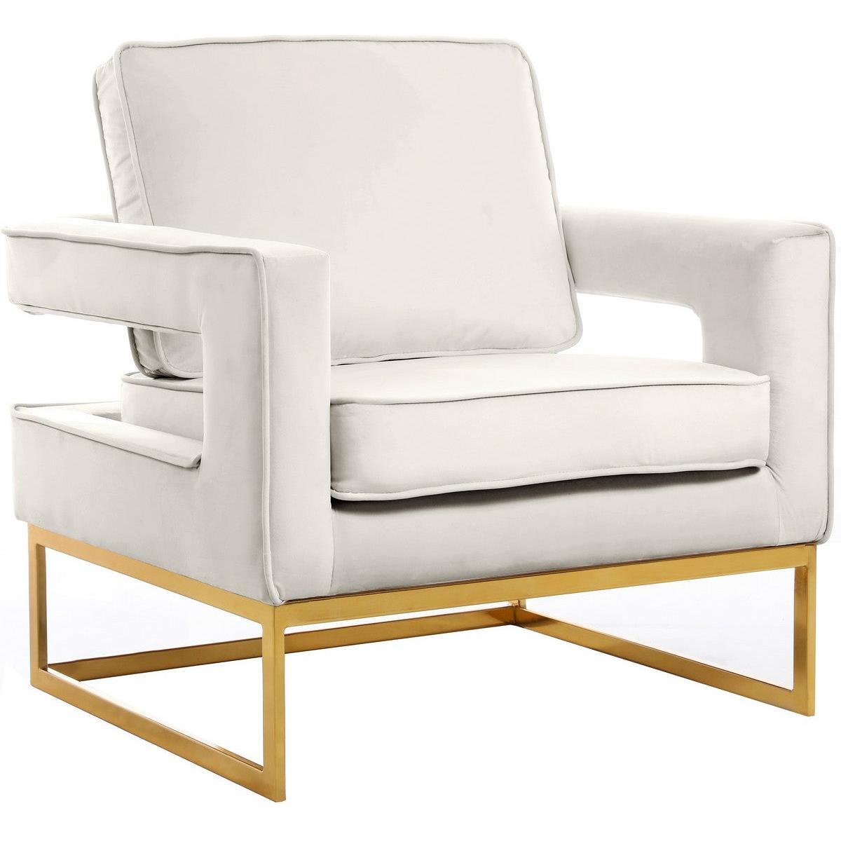 Meridian Furniture Noah Cream Velvet Accent ChairMeridian Furniture - Accent Chair - Minimal And Modern - 1