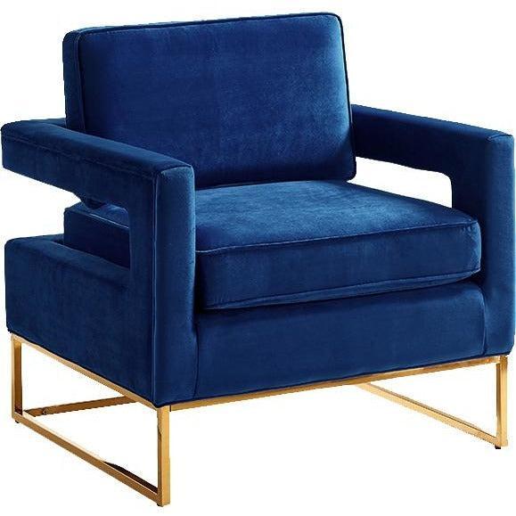Meridian Furniture Noah Navy Velvet Accent ChairMeridian Furniture - Accent Chair - Minimal And Modern - 1