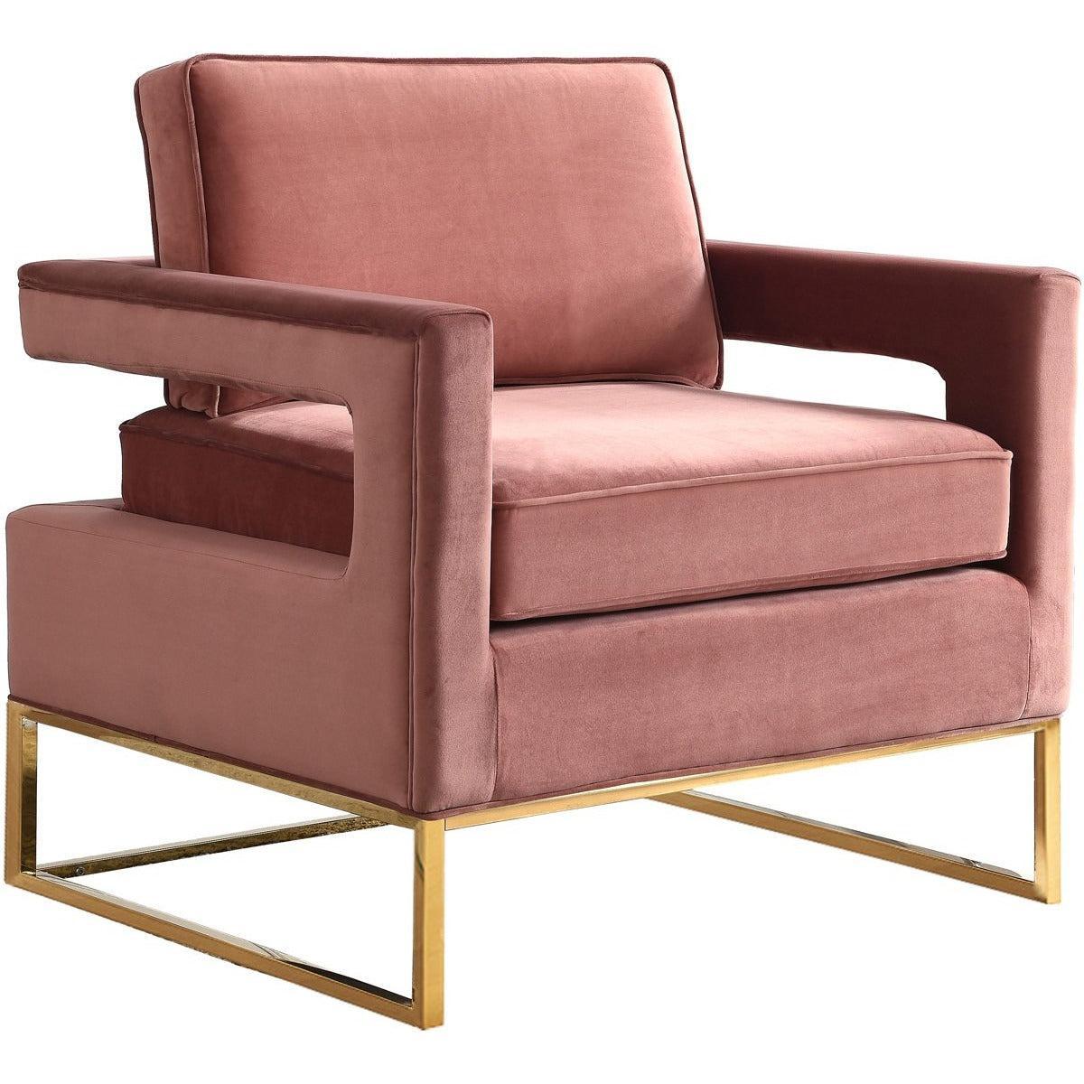 Meridian Furniture Noah Pink Velvet Accent ChairMeridian Furniture - Accent Chair - Minimal And Modern - 1