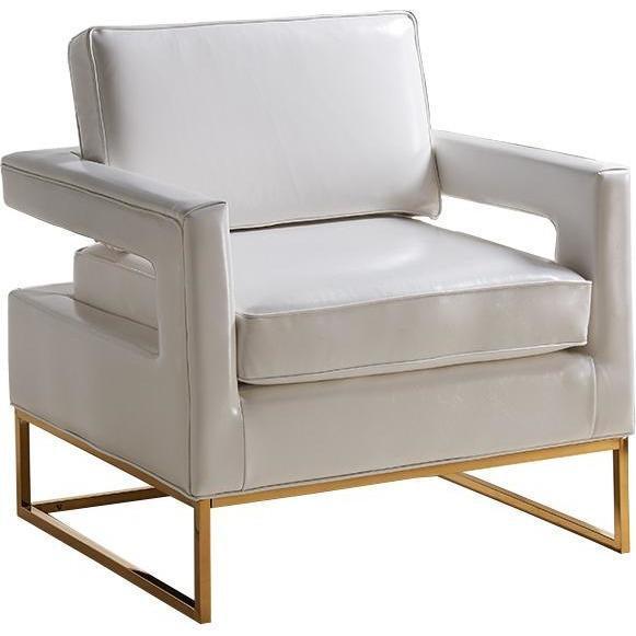 Meridian Furniture Amelia White Faux Leather Accent ChairMeridian Furniture - Accent Chair - Minimal And Modern - 1