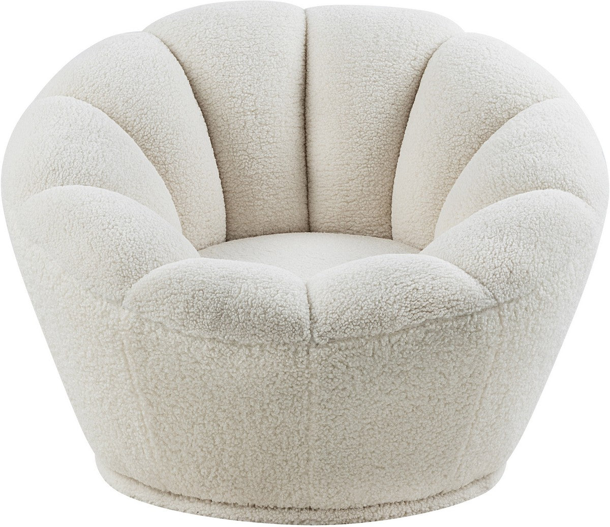 Meridian Furniture Dream White Faux Sheepskin Fur Accent Chair
