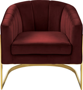 Meridian Furniture Carter Burgundy Velvet Accent Chair