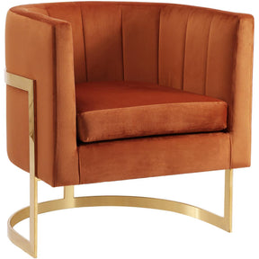 Meridian Furniture Carter Cognac Velvet Accent ChairMeridian Furniture - Accent Chair - Minimal And Modern - 1