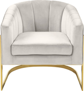 Meridian Furniture Carter Cream Velvet Accent Chair