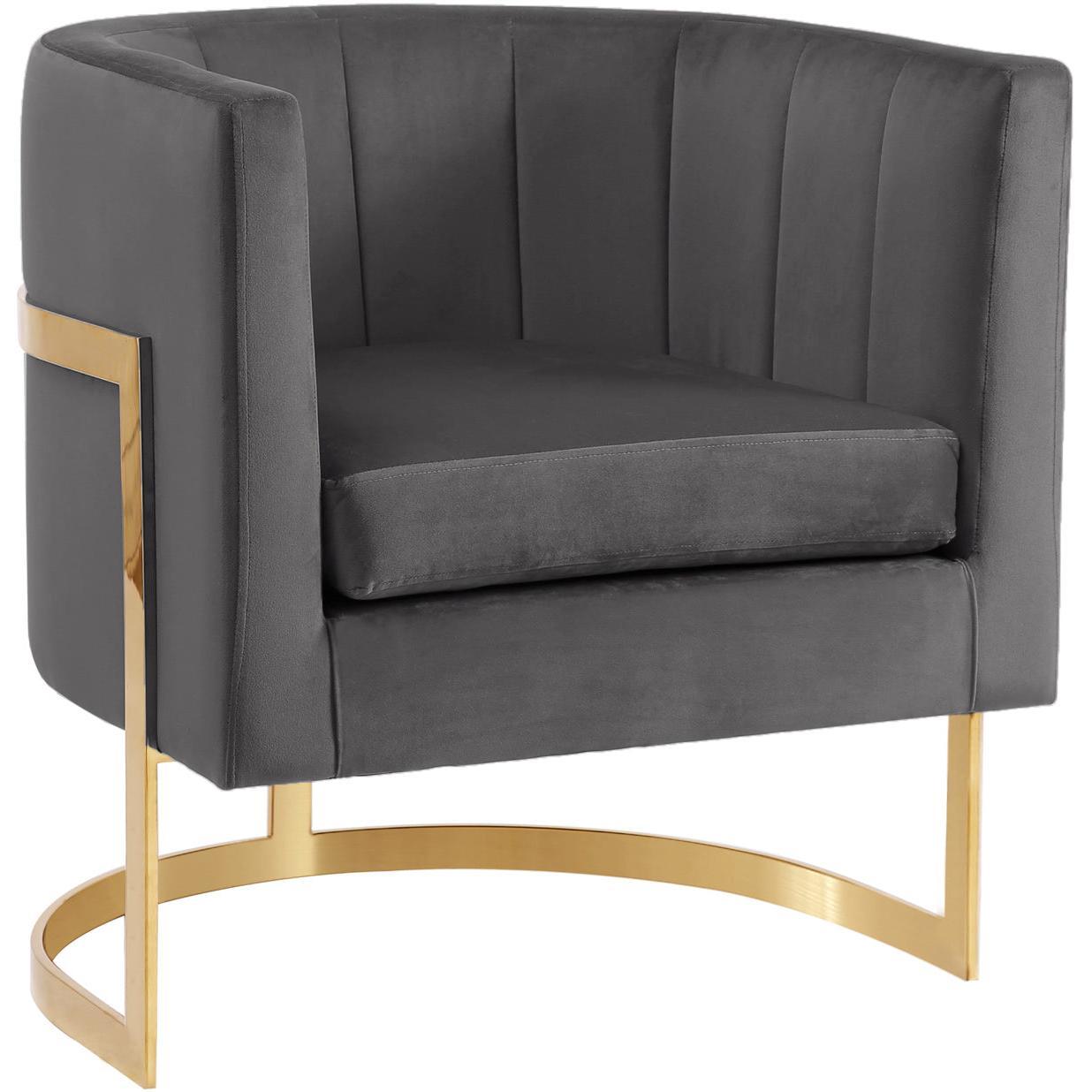 Meridian Furniture Carter Grey Velvet Accent ChairMeridian Furniture - Accent Chair - Minimal And Modern - 1