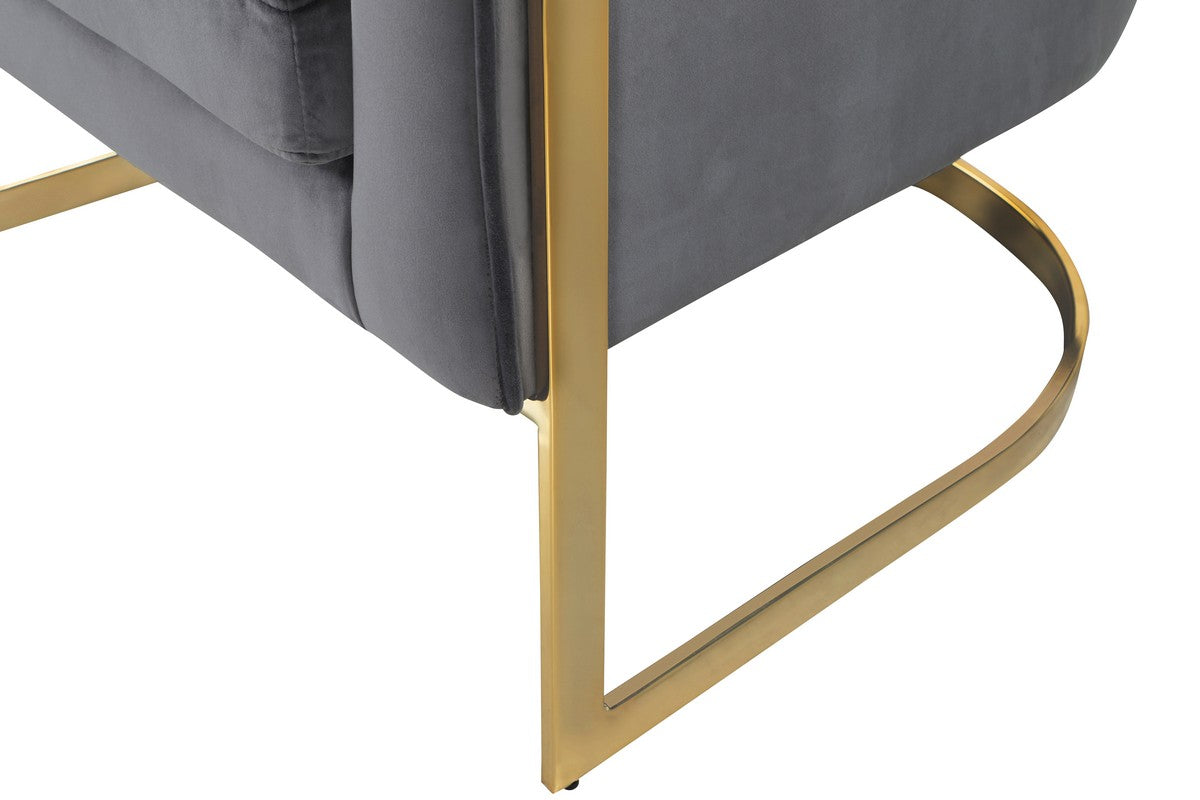 Meridian Furniture Carter Grey Velvet Accent Chair